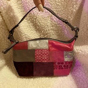 Vintage Pink Patchwork Mini Coach Purse Y2K